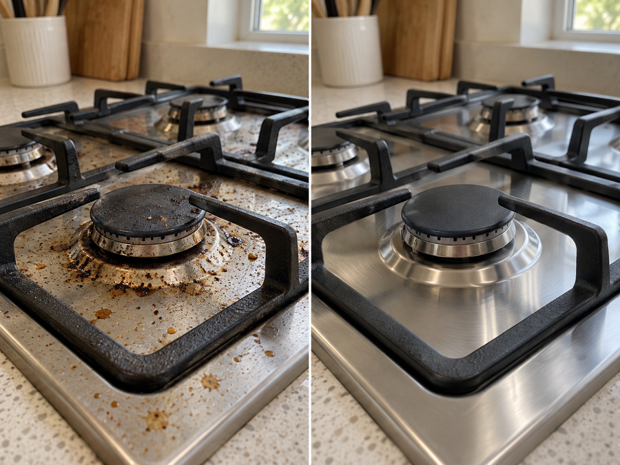 Baked-on stovetop