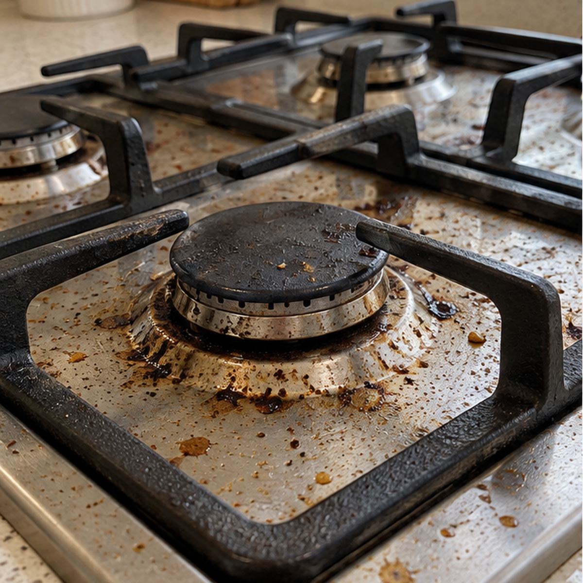 Baked-on stovetop